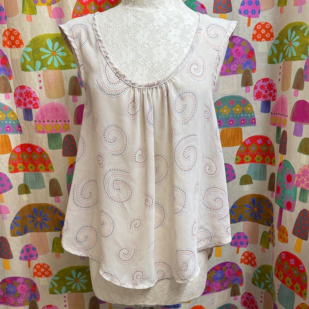 Jella Couture Sheer Cross Over Back Top. Medium?